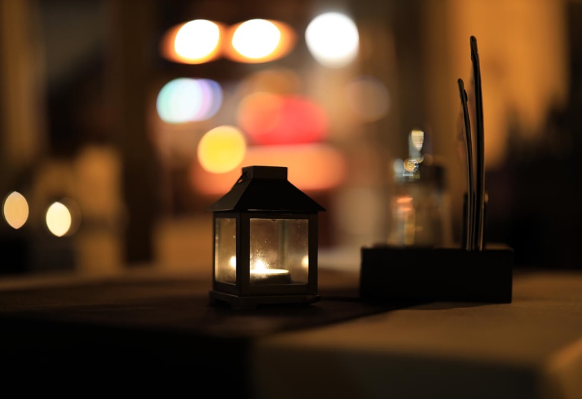 Photograph of lantern at night taken using RF 50mm f/1.2 L USM