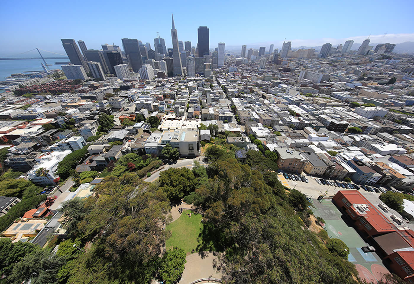 Image of a city from a high and wide angle taken with the Canon EF 11-24mm f4L USM wide zoom lens