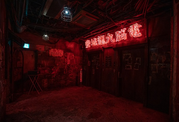 Low light image asian neon signs by Julian Lallo