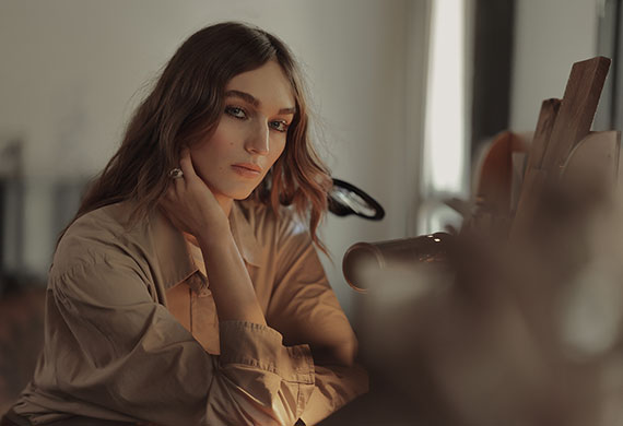 Image of a woman looking at the camera taken by Steven Chee