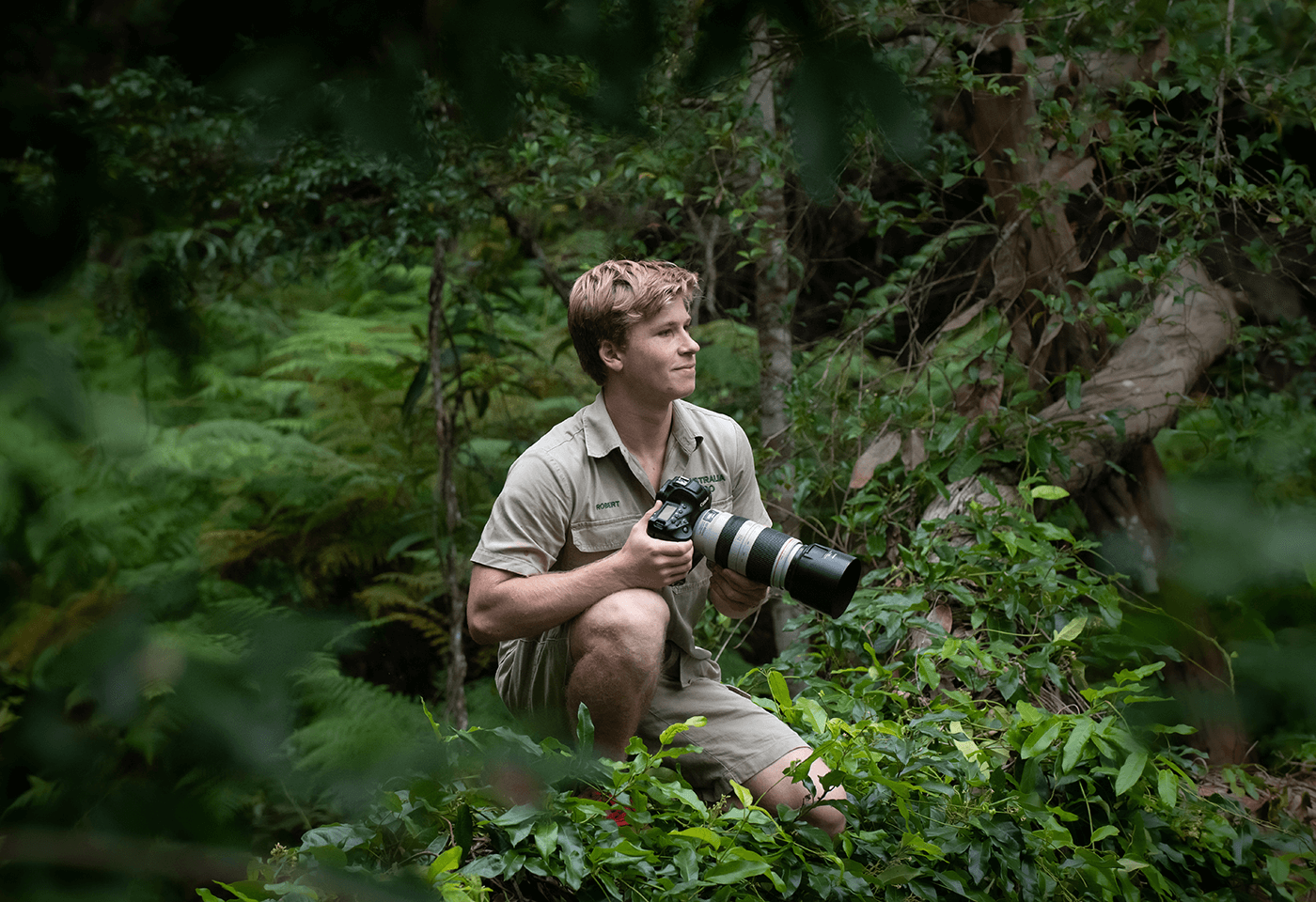 Robert Irwin in the bushes